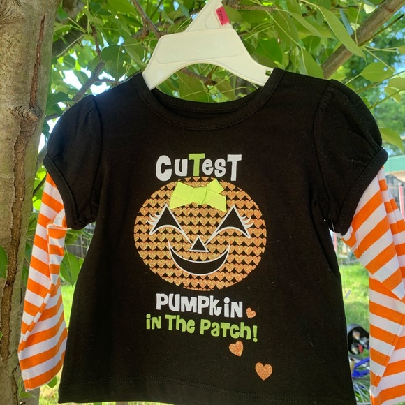 Cutest Pumpkin In The Patch! Infant Girls Shirt - Picture 2 of 4